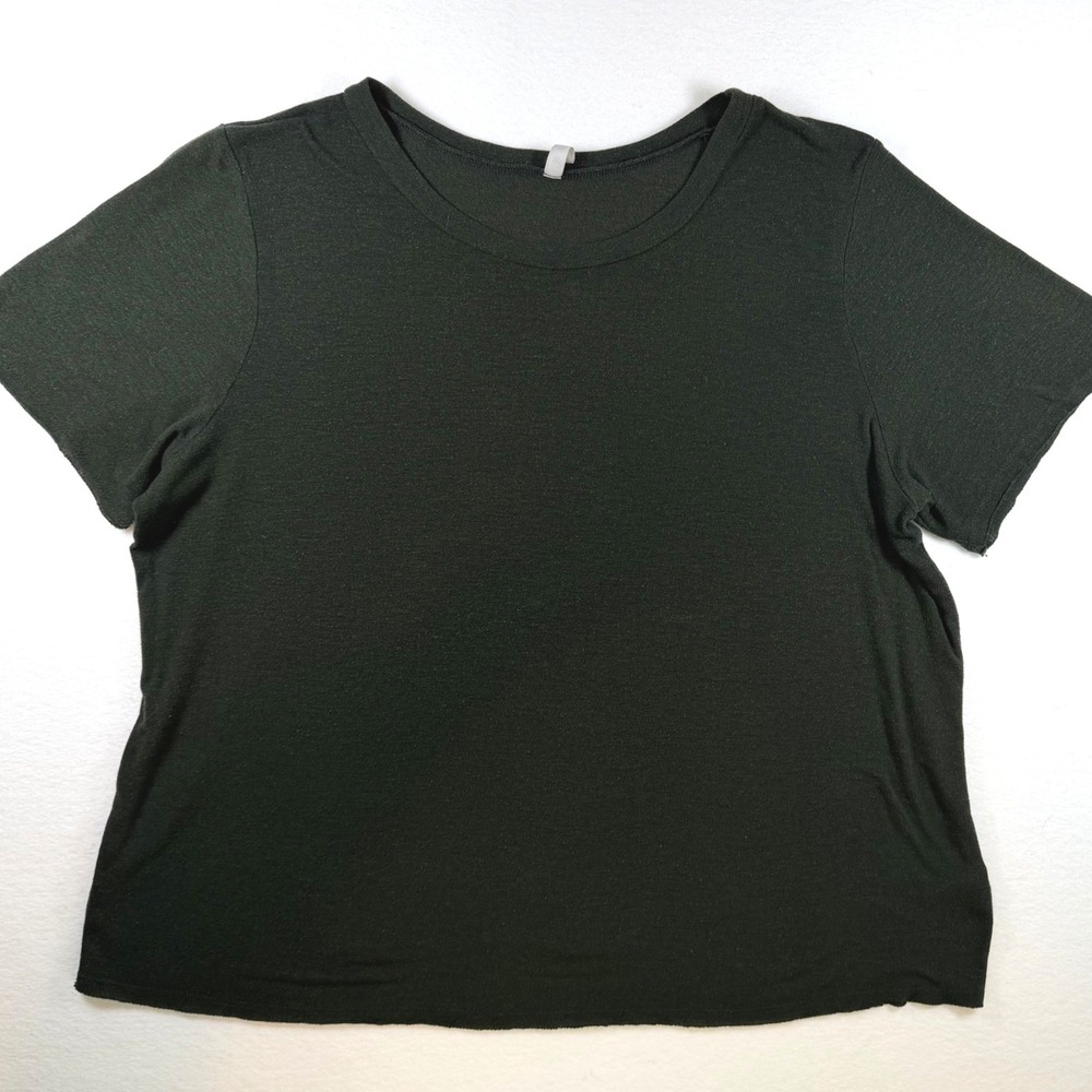 P!phany Womens Forest Green Heathered Short Sleeve Crew Neck T-Shirt Size L